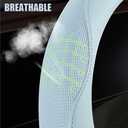 Binsheo Nappa Leather Pink Steering Wheel Cover, Advanced Microfiber Leather Non-Slip Breathable Fabric, Warm in Winter and Cool in Summer, Universal 15 inch