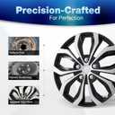 14 Inch Universal Hubcaps Wheel Covers Replacement for Cars, Silver & Black Color R14 Hub Caps Universal Wheel Rim Cover Snap On Car Truck SUV - Set of 4