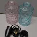 2 Pack Glass Table Top Torches Tesrago, Citronella Torches for Outside, with Wick and Cap, Refillable Flame Light Torch, Decorative Tabletop Lantern for Yard, Patio,Deck,Garden,Outdoor Party,Landscape