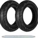 60/70-6.5 Scooter Tire, 2pcs 10 x 2.5 Solid TiresReplacement Wheel Compatible with 10x2.5-6.5 Rubber Scooter Tire (Black)
