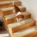 Umimile Extra Thick 0.6" Non-Slip Stair Treads for Wooden Steps, 15 Pack Indoor Carpet Treads, Super Strong Adhesive Washable Runner for Kids, Elders, Pets (Beige Gray, 14x8x30 & 1x30x30)