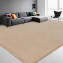 Large Modern Area Rugs for Living Room Bedroom, 9x12 Feet Beige Ultra Soft Thickened Memory-Foam Indoor Rug, Comfy Aesthetic Solid Minimalist Carpets for Girls Boys Nursery Dorm Home Decor