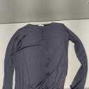 EasyGala Womens Cotton Long Sleeve Shirts V Neck Henley Tops Slim Fit Basic Going Out Tshirts 2025 Fall Fashion Outfits Dark Grey,L