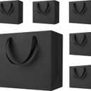 MOXARYSU Black Gift Bags With Handles: 12.5x4.5x11 Inch 6pcs Large Paper Gags Bulk For Party Shopping Birthday Wedding