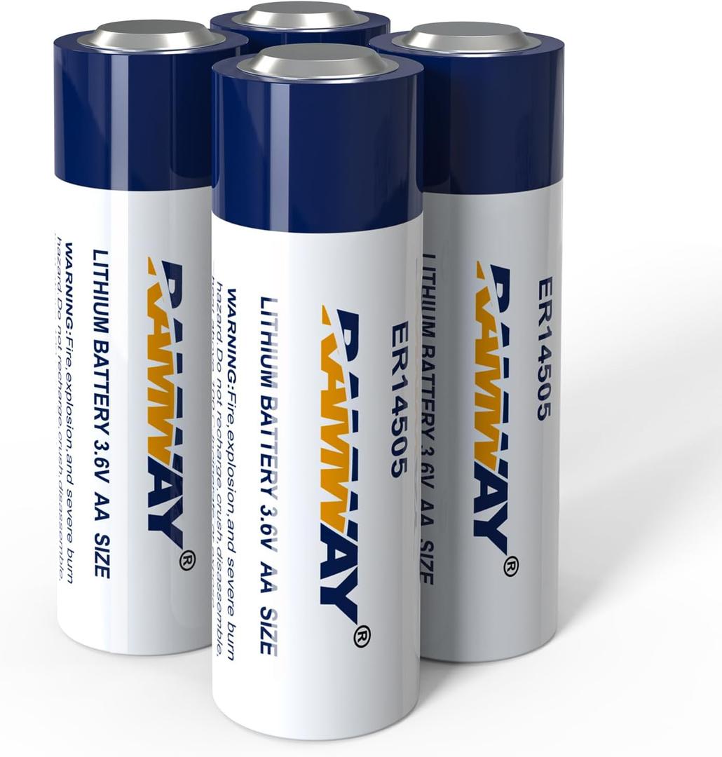 KBT 4Pack 3.6V ER14505 Lithium Li-SOCL Battery, 2700mAh High Capacity AA Size Non-Rechargeable Battery for Sensor Water Electricity Meter Gas PLC Facility Equipment Spare Battery