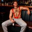 Goodstoworld Men's Halloween T-shirt Unisex Fake Muscle Hairy Chest Skeleton 3D Printed Shirts S-XXL