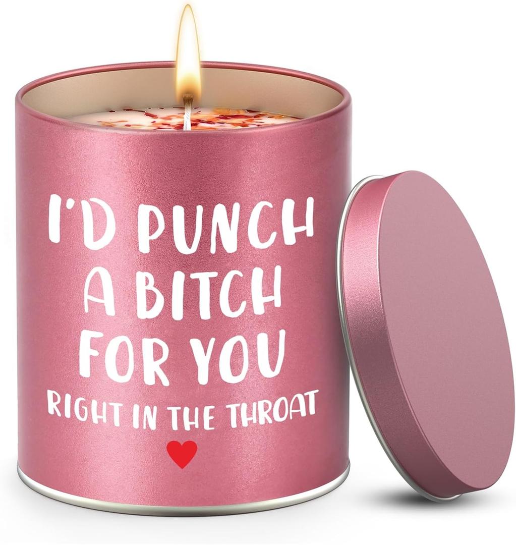 Valentines Day Gifts for Her Scented Candle: Birthday Gifts for Women Mom Girlfriend Wife Sister Galentines Mothers Day Christmas Stocking Stuffers White Elephant Anniversary Friendship Funny Gift (Rose Gold)