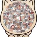 135-Piece Colored Cat Shaped Wooden Jigsaw Puzzle, Cats Shaped Wooden Puzzle, Unique Animal Shape Wood Puzzle Gifts for Cats Lovers, Home Decor Christmas