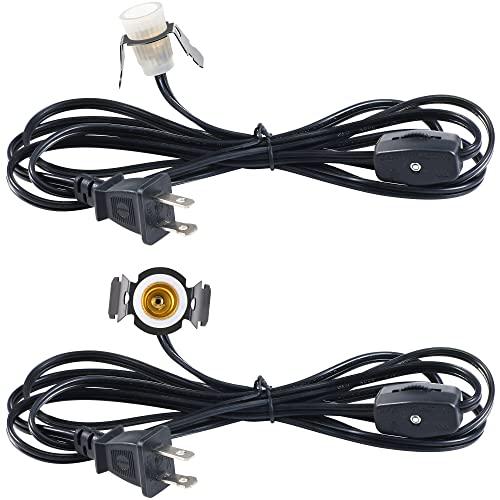 Single Salt Lamp Cord Replacement, UL-Listed E12 Blow Mold Light Socket for Christmas Village, Holiday Craft Decorations, Himalayan Crystal Salt Lamps