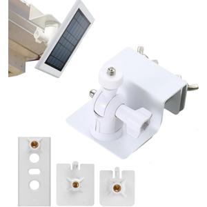 Gutter Mount for Ring, Arlo, Reolink Solar Panels, Adjustable Aluminum Bracket for Ring Easy Installation, Perfect Sunlight Angle (White)