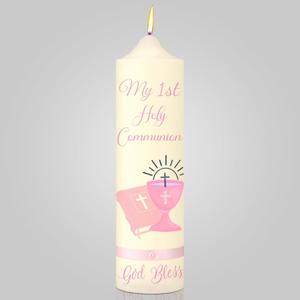 Threlaco My First Holy Communion Taper Candle Gifts Religious Gift 9.84 Inches Catholic Candles with Chalice Design Catholic Gifts for Church Supplies Baptism Wedding