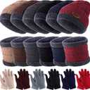 Liitrsh 24/48 Pcs Toddle Hat Scarf Glove Earmuffs for 2-8 Years Boy Girl, Winter Beanie Caps Gloves Mittens Earflaps (Multicolor)