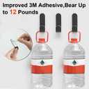 Adhesive Hooks,12 Pcs, Heavy Duty Hold 12Lbs, Stainless Steel Black Wall Hanger, Adhesive Hanger for Hanging, Metal Sticky J Strip Hooks, for Hat, Coat, Picture, Backpack, Garage