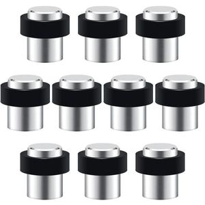 10 Pack Door Stop Floor Mount Door Stopper Stainless Steel Rubber Door Stop Height 1.8" for Home Office Hotel etc