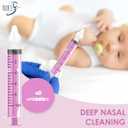 5 x Bluet B - Baby Nasal Syringe (2-Pack) - Safe Silicone Nasal Aspirator for Newborn - Infant Mucus Removal - 10ml Nose Cleaner Syringe for Baby - Toddler Congestion Relief - Reusable Tips - Pink
