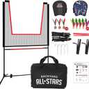 Paddle Game Set with Net Portable for Indoor/Outdoor 2 Wearable Gloves + 8 Birdies Joint-Friendly Family Fun Like Badminton, Pickleball & Tennis with a Twist