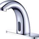 Chrome Touchless Bathroom Sink Faucet - Automatic Sensor Faucet - Dual Power Supply 110V AC or Battery Operated for Commercial