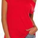 Women's Red Off The Shoulder T-Shirt, Small