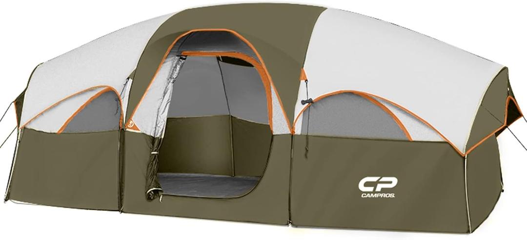 CAMPROS CP 8 Person Camping Tent, Room Divider, Rainfly, Weather Resistant
