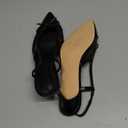 Coutgo Women's Kitten Heel Slingback Pointed Toe Pumps (8, Black)