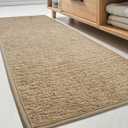 Coffee Long Bath Mats for Bathroom Non Slip Washable Bathroom Rugs Low Profile Quick Dry Ultra Thin Bath Mat Thin Shower Rug Fit Under Door, 17"  47"