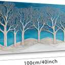 Ggaafet Abstract Forest Wall Art for Bedroom Canvas Painting Prints Beautiful Blue Snow Wood Art Deco Modern Artwork Office Family Dining Room Decor