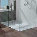 WOODBRIDGE 60 in L x 31.5 in W Zero Threshold End Drain Shower Base with Reversible Drain Placement, Matching Tile Flange, Wheel Chair Access, Low Profile, White