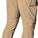 Work Pants for Men Waterproof Lightweight Quick Dry Travel Fishing Camping Men Hiking Cargo Pants Outdoor 6 Pockets (Beige, XL)