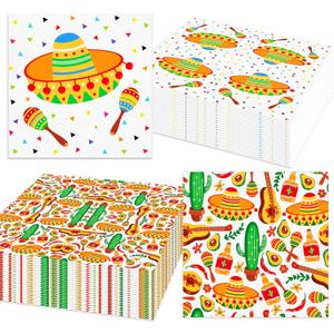 JeVenis 40PCS Mexican Fiesta Paper Napkins Disposable Cinco De Mayo Guest Napkins Decorative Dinner Napkins for Wedding Birthday Mexico Taco Party Supplies (yellow)