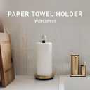 simplehuman Standing Paper Towel Holder with Spray Pump, Brass Stainless Steel, Gold