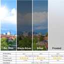 4 x Window Privacy Film One Way Daytime Privacy Static Cling Sun Blocking Anti UV Reflective Window Tint for Home and Office, Natural Silver, 17.5 X 78.7 inch