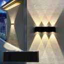 Mrzxy Solar Lights Outdoor Up and Down Waterproof Aluminum Solar Sconce Dusk to Dawn 3000K Warm White for Sign, Yard, Outside, House, Wall (1 Pack)
