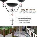 3 in 1 Railing Bird Feeder and Bath Deck Mounted, Detachable Birdbaths for Balcony with Sturdy Metal Clamp for Outdoors Yard Garden Patio