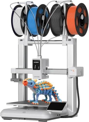 Anycubic Kobra X Multicolor 3D Printer, Easy Setup, Native 4-Color | Up 19 Color, 600mm/s Fast 3D Printing, AI Camera, Quiet 45dB, 260mm³, FDM for Kids Beginners Family Makers Professional