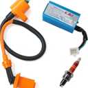 Racing Ignition Coil 5 Pins AC CDI Box for GY6 4-Stroke 50cc 70cc 90cc 110cc 125cc 150cc Scooter ATV Go Kart Moped Quad Pit Dirt Bike With 3 Electrode Spark Plug