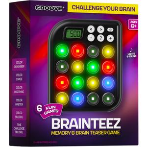 Croove Brain Teasers & Memory Game, 6 Fun Games for Kids, Cool Stocking Stuffers Toys, Unique for Teens, Best Activities for Boy, Gift Ideas for Boys & Girls Ages 6-8 9 10 11+ Year Old