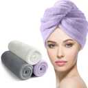 YFONG Larger Microfiber Hair Towel Wrap for Women, Purple, 30" X 10.2"