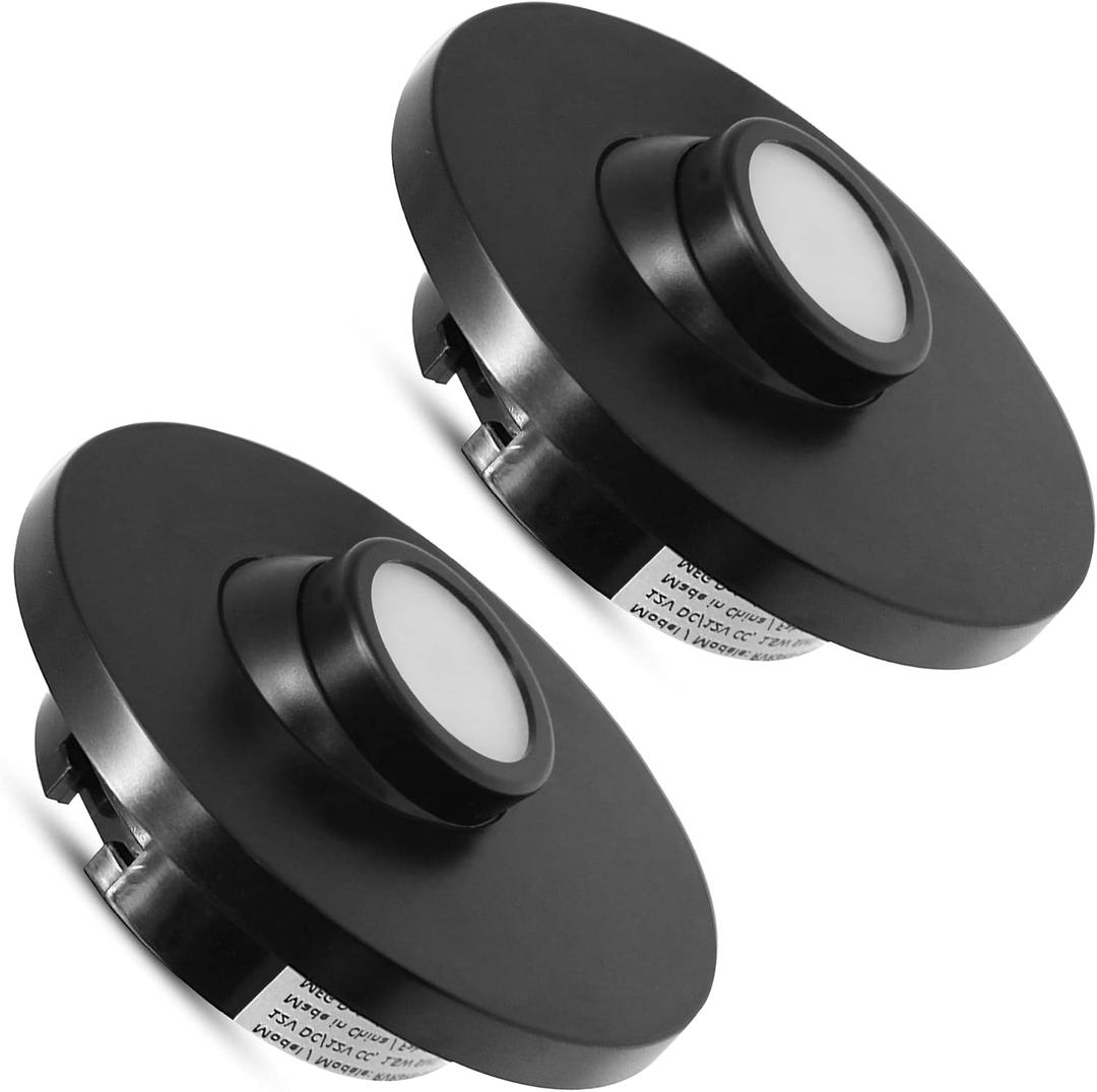 Facon Rotatable RV Puck Light, 3-Inch Recessed Mount Down Light with Push Switch, Adjustable LED RV Reading Light, 12Volts Interior Light for RV Camper Trailer Motorhome (Pack of 2)