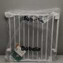 Babelio 29.7-46.5" No Bottom Bar Baby/Dog Gate for Stairs, House and Doorways, Auto Close Safety Pet Gates with Large Walk Thru Door, Hardware Mount, White