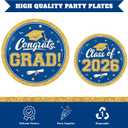 Blue and Gold Graduation Decorations 2026,200Pcs Blue Graduation Plates and Napkins,Forks for Graduation Party Decorations, Class of 2026 Graduation Party Supplies,Serve 50