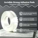 zvp Double Sided Nano Tape, Removable Heavy Duty Mounting Foam Tape, Adhesive Tape for Wall, Carpet, Poster and Picture Hanging Strips (Transparent, 1.15 * 197 in)