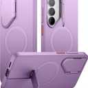 SURITCH for Samsung Galaxy S26 Phone Case, Magnetic Protective Cover with Camera Cover & Adjustable Metal Kickstand for Galaxy S26 -Taro Purple