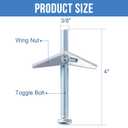 3/8"x4" Toggle Bolts (12 Pcs) 3/8 inch Wall Anchors for Drywall Heavy Duty, Butterfly Anchor Bolt for Hollow Wall, Sheetrock, Ceiling
