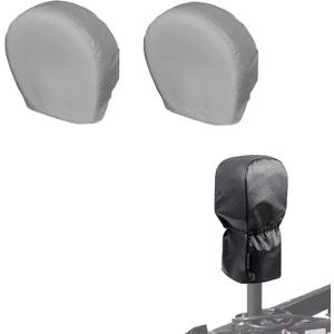 Explore Land Electric Tongue Jack Cover Bundle with Tire Covers 2 Pack (Universal fits Tire Diameter 23-25.75 inches, Gray)