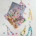 SUIMZESTI 521Pcs Colorful Bead Keychain Making Kit for Women, Acrylic Bag Charm Making Kit, Beads for Key Chain Bracelet Jewerly Making Kit