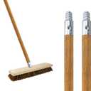 Commercial Products 48-inch Replacement Wood Broom Handle with Threaded Metal Tip and Lacquered for Floor Cleaning Sweeping in Home and Office (Pack of 2)