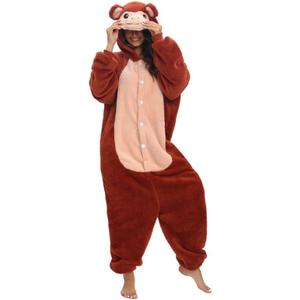 Luojida Onesie Adult Pajamas Cosplay Fleece Halloween Costume Unisex Sleepwear Jumpsuit Oversized Family Couples Pajamas XL