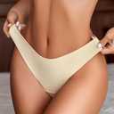 Avidlove Womens Underwear Sexy Lace Panties Cheeky No Show Bikini Panty (Beige, XXL)