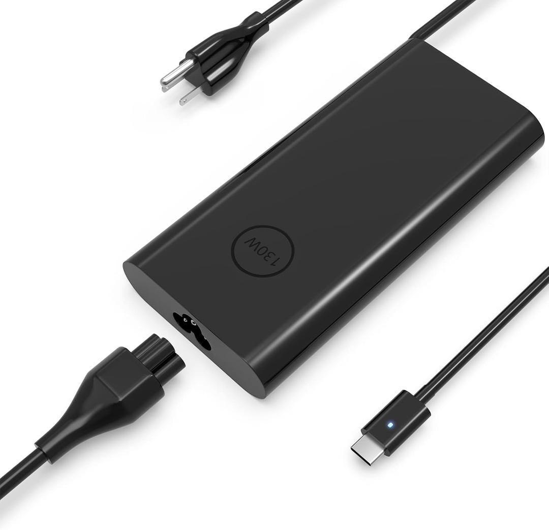 130W USB Type C Laptop Charger Compatible with Dell Precision 3480 3490 3580 3591 3590 5680 5690 3581 Mobile Workstation AI PC Pro Max 16 MB16250 MC16250 XPS 16 9640 2in1 Computer Power Adapter