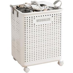 BOHOIDEE Large Foldable Laundry Hamper with Wheels and Handle, Collapsible Rolling Laundry Basket, Versatile Portable Storage Basket for Laundry/Bathroom